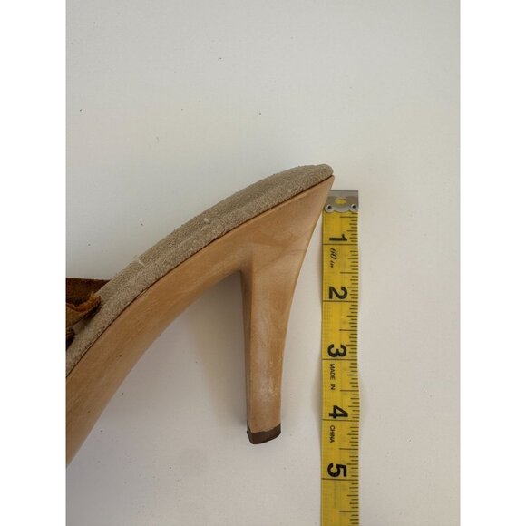 Vintage Braided Leather High Heel Slides By Graceland Size 8 - Picture 10 of 10